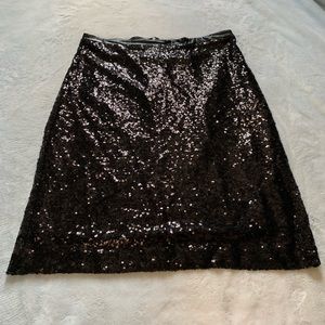 Black sequin mini skirt
